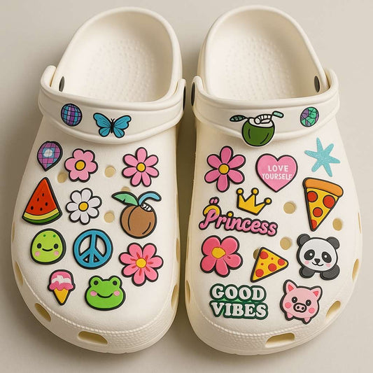 1 pièce Breloque pour chaussure en PVC – Cœur rose, décoration mignonne avec motif animal, épingle pour chaussures, boucle pour sandales, accessoire pour femmes et filles, idée cadeau.