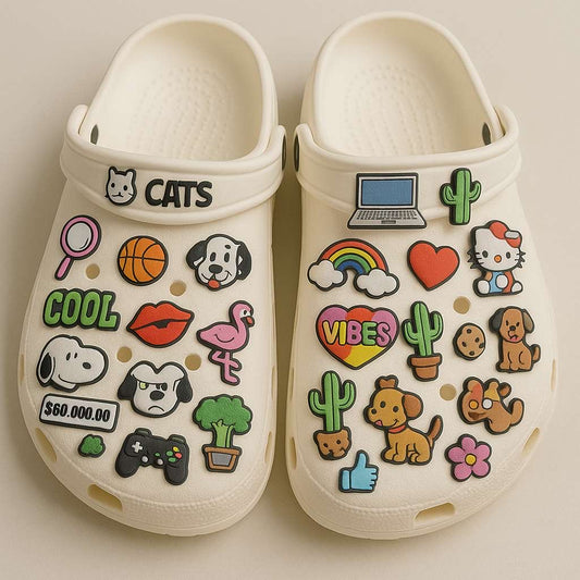 Charms chaussures (10–200 pcs) – Décos PVC pour fêtes & cadeaux